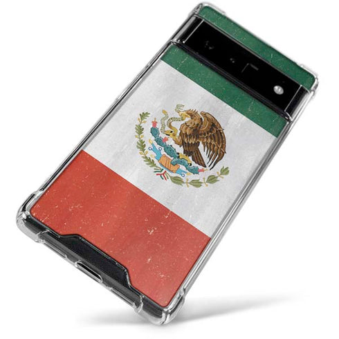 Mexico Flag Distressed Google Pixel 6 Clear Case